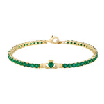 Product image of 14K Gold Emerald Claddagh Tennis Bracelet from Solvar jewellery