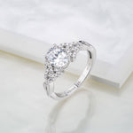 Solvar Sterling Silver April Birthstone Trinity Knot Ring S2113504