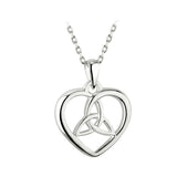 sterling silver heart trinity knot pendant s44024 from Solvar
