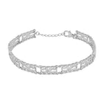 product image of silver celtic knotwork bracelet with an extension chain