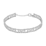 product image of silver celtic knotwork bracelet with an extension chain