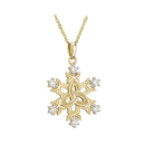 10 karat gold cubic zirconia celtic snowflake necklace from solvar.livees on 18 inch 10 karat gold rolo chain