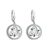 Silver Crystal Spiral Circle Drop Earrings s34115 from Solvar