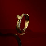 styled image of 10K Gold Cz Claddagh Crossover Ring S21153