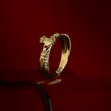 styled image of 10K Gold Cz Claddagh Crossover Ring S21153