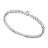 Product image of Sterling Silver Cz Claddagh Tennis Bangle from Solvar jewellery