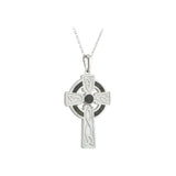 sterling silver connemara marble celtic cross pendant s46023 from Solvar