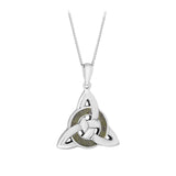 stock image of Silver Connemara Marble Celtic Knot Pendant from Solvar