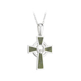 sterling silver connemara marble claddagh cross pendant s45452 from Solvar