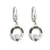 sterling silver connemara marble claddagh drop earrings s33590 from Solvar