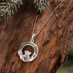 lifestyle image of connemara marble necklace from Solvar jewellery
