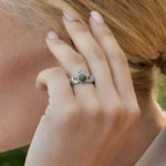 Solvar Connemara marble Claddagh ring on a model