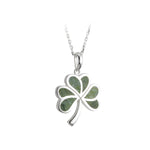 sterling silver connemara marble shamrock pendant s44702 from Solvar