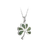 sterling silver connemara marble shamrock pendant s44702 from Solvar