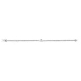 Product image of a white cubic zirconia Claddagh tennis bracelet displayed in an open position