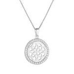 Stock image of Solvar sterling silver cz round celtic knot necklace s47015