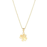 Solvar 10k gold cubic zirconia shamrock necklace S46924