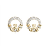 14K gold diamond claddagh earrings s33478 from Solvar