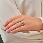 ladies 14k gold diamond irish claddagh ring s21021 from Solvar on a model 1