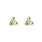 14K gold emerald trinity knot stud earrings s3006 from Solvar