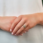 14K gold diamond and emerald set claddagh ring s2945 from Solvar on a model 1