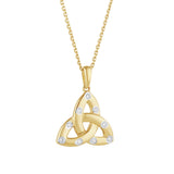 14K gold flush set diamond Trinity Knot Necklace S46969 from Solvar
