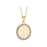 10 karat gold round four trinity knots necklace S46894 framed with cubic zirconia stones from Solvar