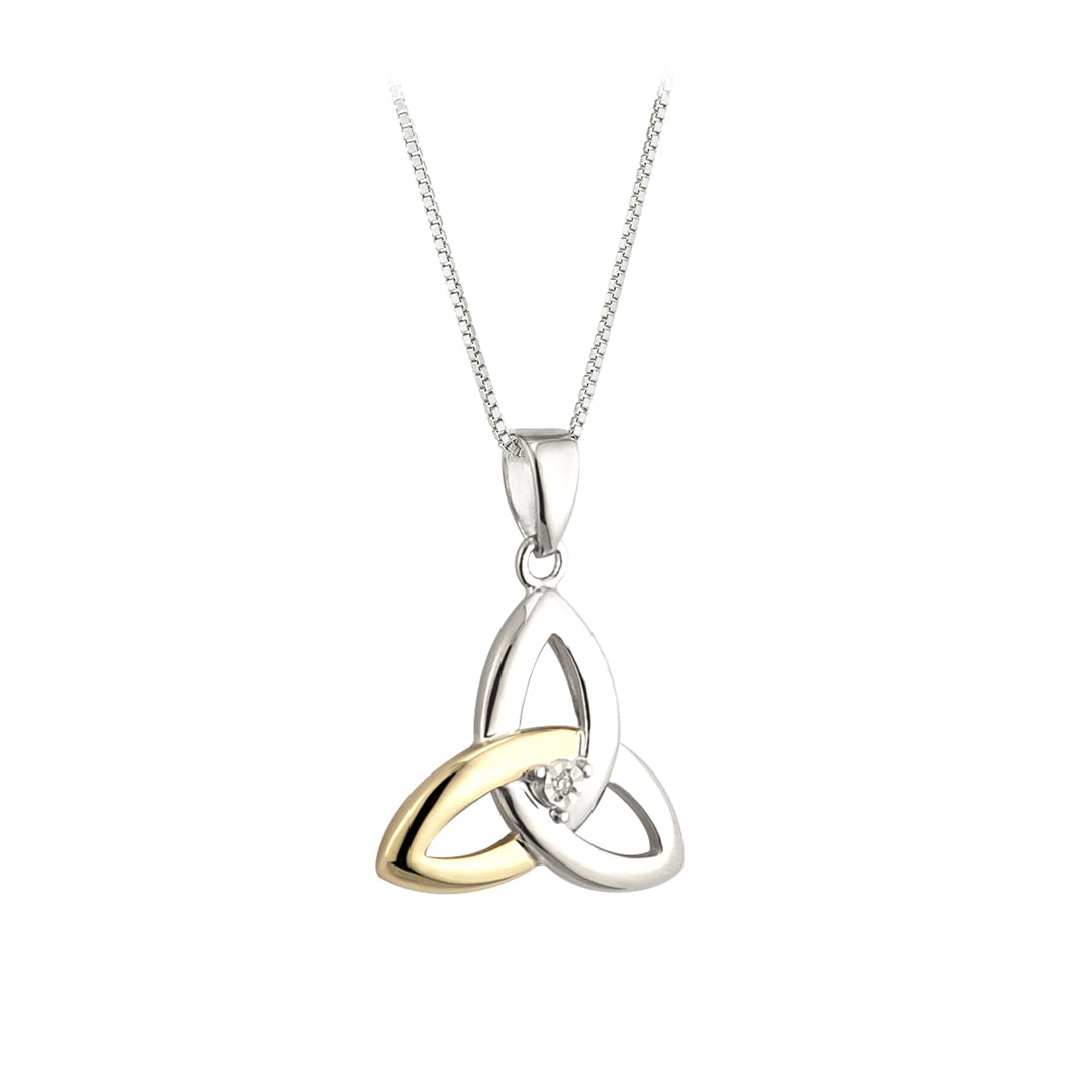 sterling silver and 10k gold diamond trinity knot pendant s45347 from Solvar