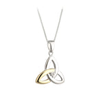 sterling silver and 10k gold diamond trinity knot pendant s45347 from Solvar