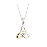 sterling silver and 10k gold diamond trinity knot pendant s45347 from Solvar