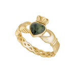ladies 10k gold connemara marble celtic claddagh ring S21188 from Solvar