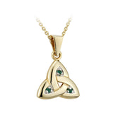 14k gold emerald trinity knot pendant s4715 from Solvar