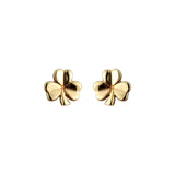 stock image of pain gold shamrock stud earrings from Solvar 