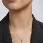 14k two tone gold diamond st brigids cross pendant s44442 from Solvar on a model