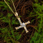 styled image of 14k two tone gold diamond st brigids cross pendant s44442 from Solvar
