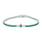 Product image of Silver All Green Cz Claddagh Tennis Bracelet from Solvar jewellery