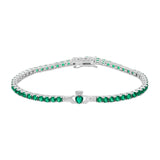 Product image of Silver All Green Cz Claddagh Tennis Bracelet from Solvar jewellery