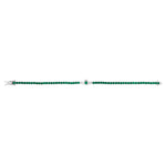 Image showing the green cubic zirconia Claddagh tennis bracelet laid out in its open state