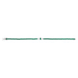 Image showing the green cubic zirconia Claddagh tennis bracelet laid out in its open state