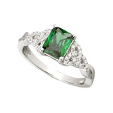ladies sterling silver green crystal trinity knot ring s21040 from Solvar