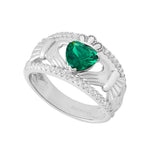 Product image of Silver Cz Chunky Celtic Claddagh Band Ring from Solvar jewellery