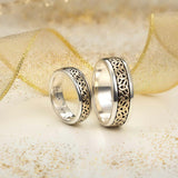 styled image of sterling silver and gold trinity knot band ring for her s21009 from Solvar