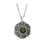 Product image of Marble & Marcasite Interwoven Celtic Knotwork Pendant from Solvar jewellery