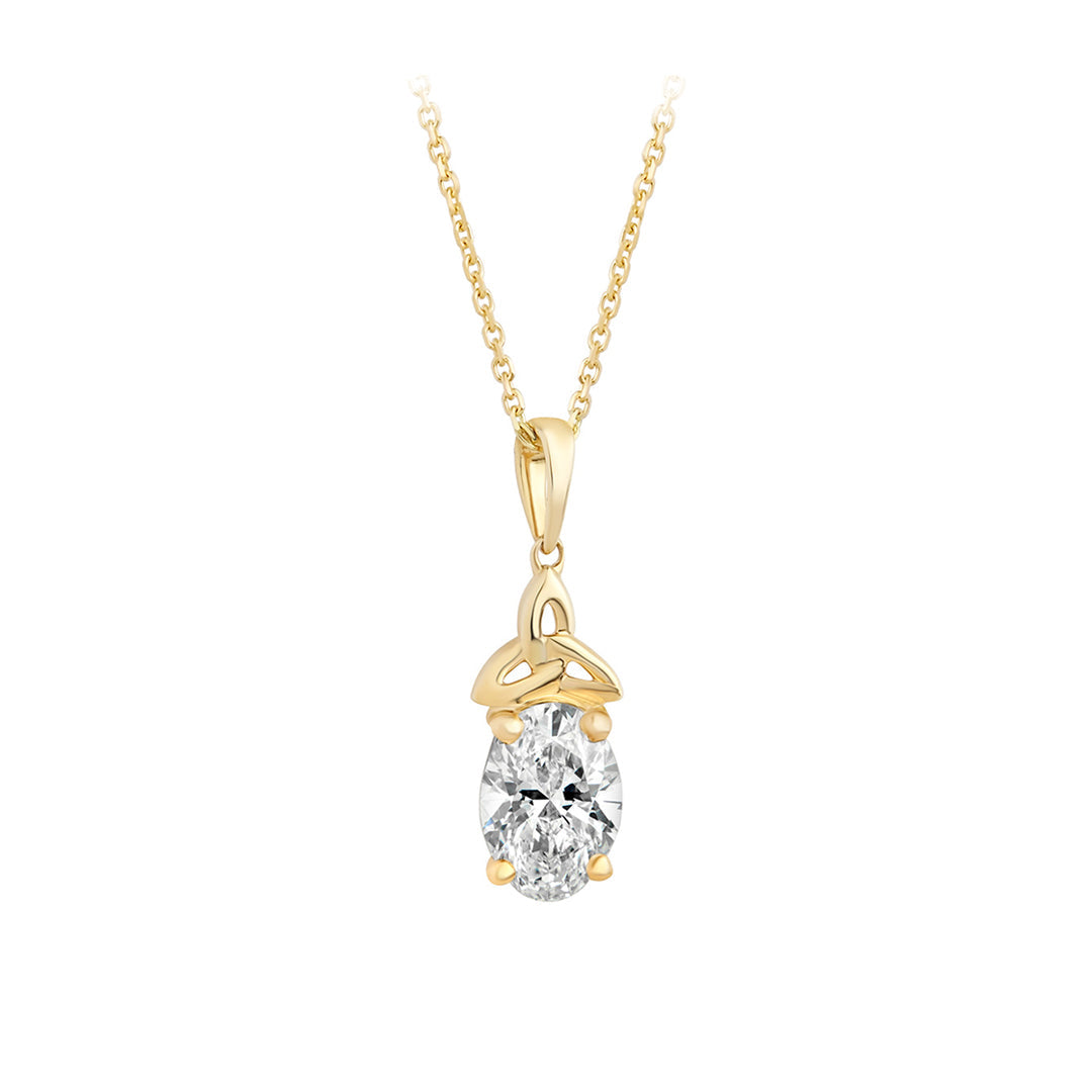 14k gold lab diamond trinity knot necklace s47283 from Solvar