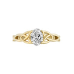 0.75carat lab grown diamond Celtic Trinity Knot ring in 14 yellow gold