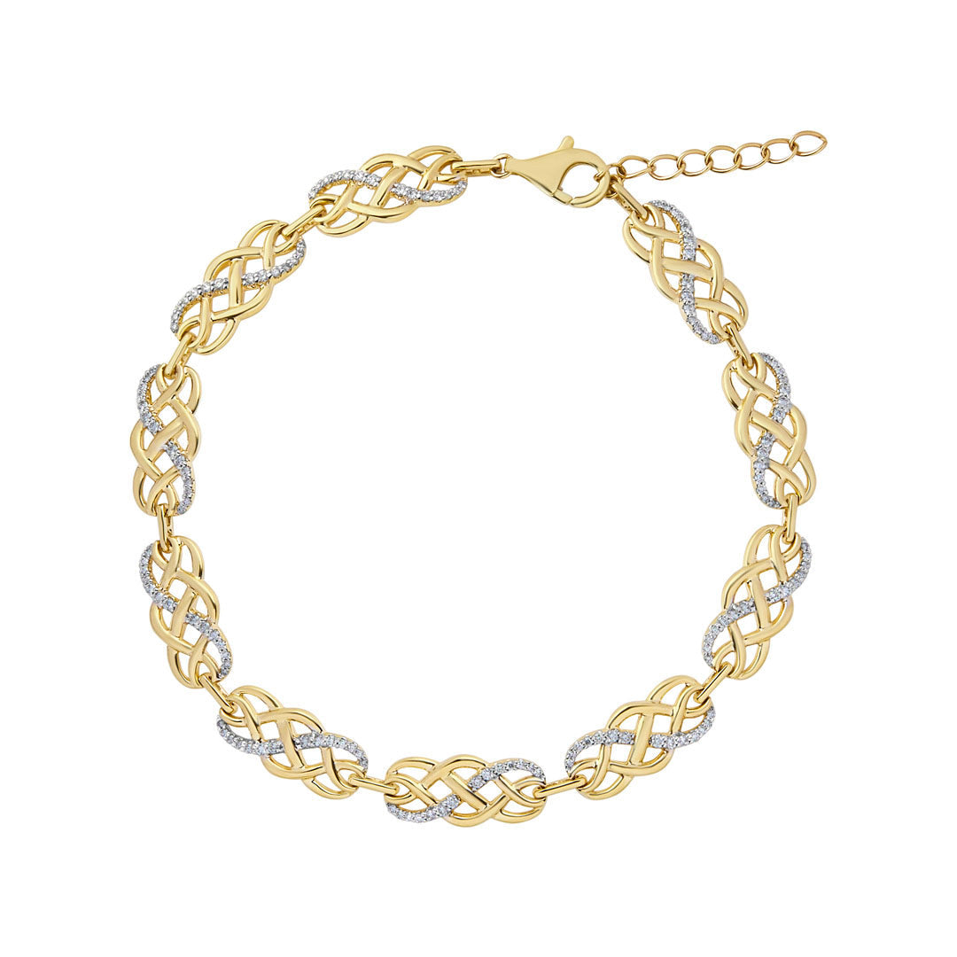 Product image of 14K Gold Diamond Celtic Knot Bracelet from Solvar jewellery