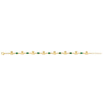 Image showing ladies emerald Claddagh link bracelet laid out in its open state
