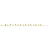 Image showing ladies emerald Claddagh link bracelet laid out in its open state