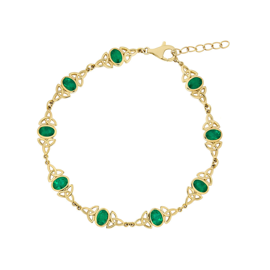 Product image of 14K Gold Emerald Trinity Knot Bracelet from Solvar jewellery