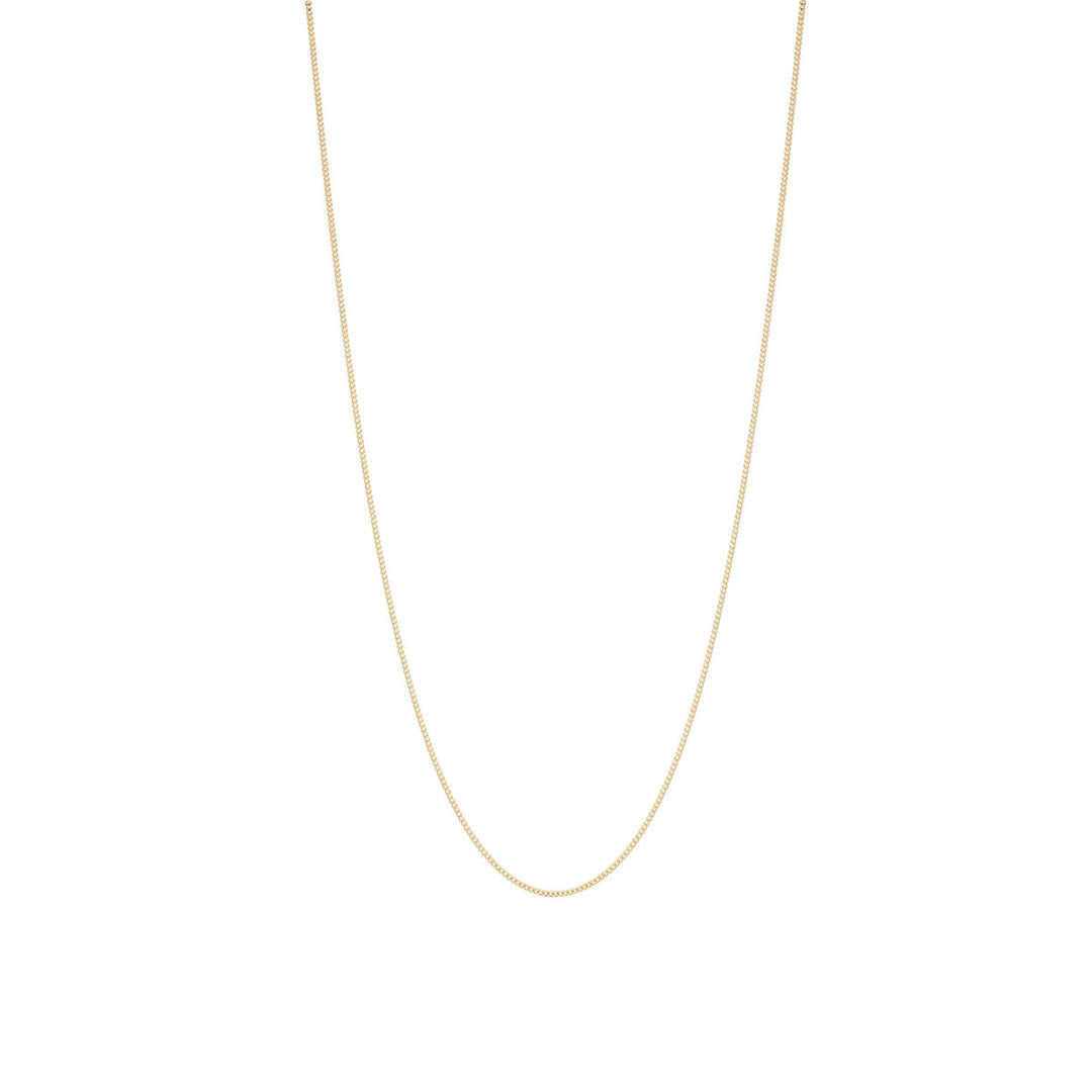 Stock image of 18-inch gold light flat curb chain 1